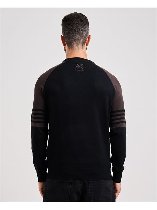 Pull Richmond X pour homme avec rayures sur les manches RICHMOND X | UMA25055MABLACK